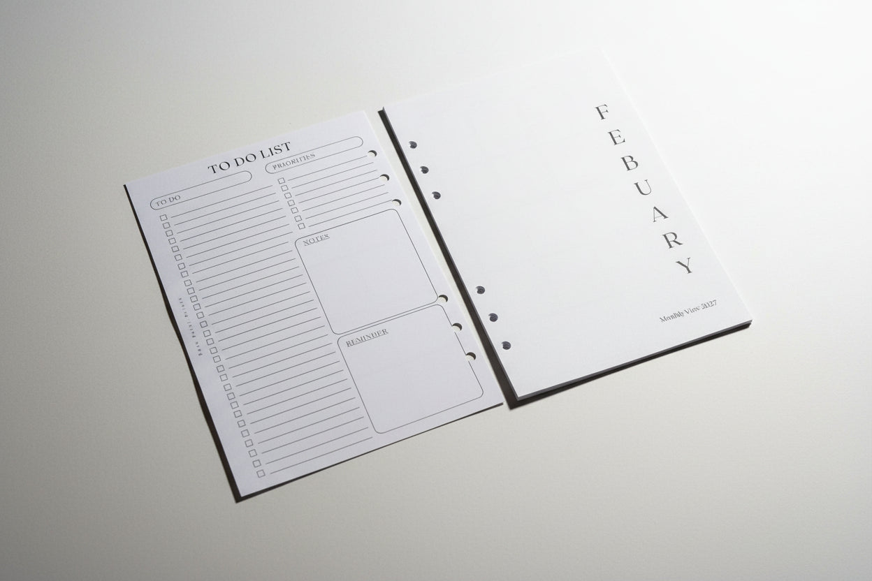 Monthly View 2027 A5 Inserts