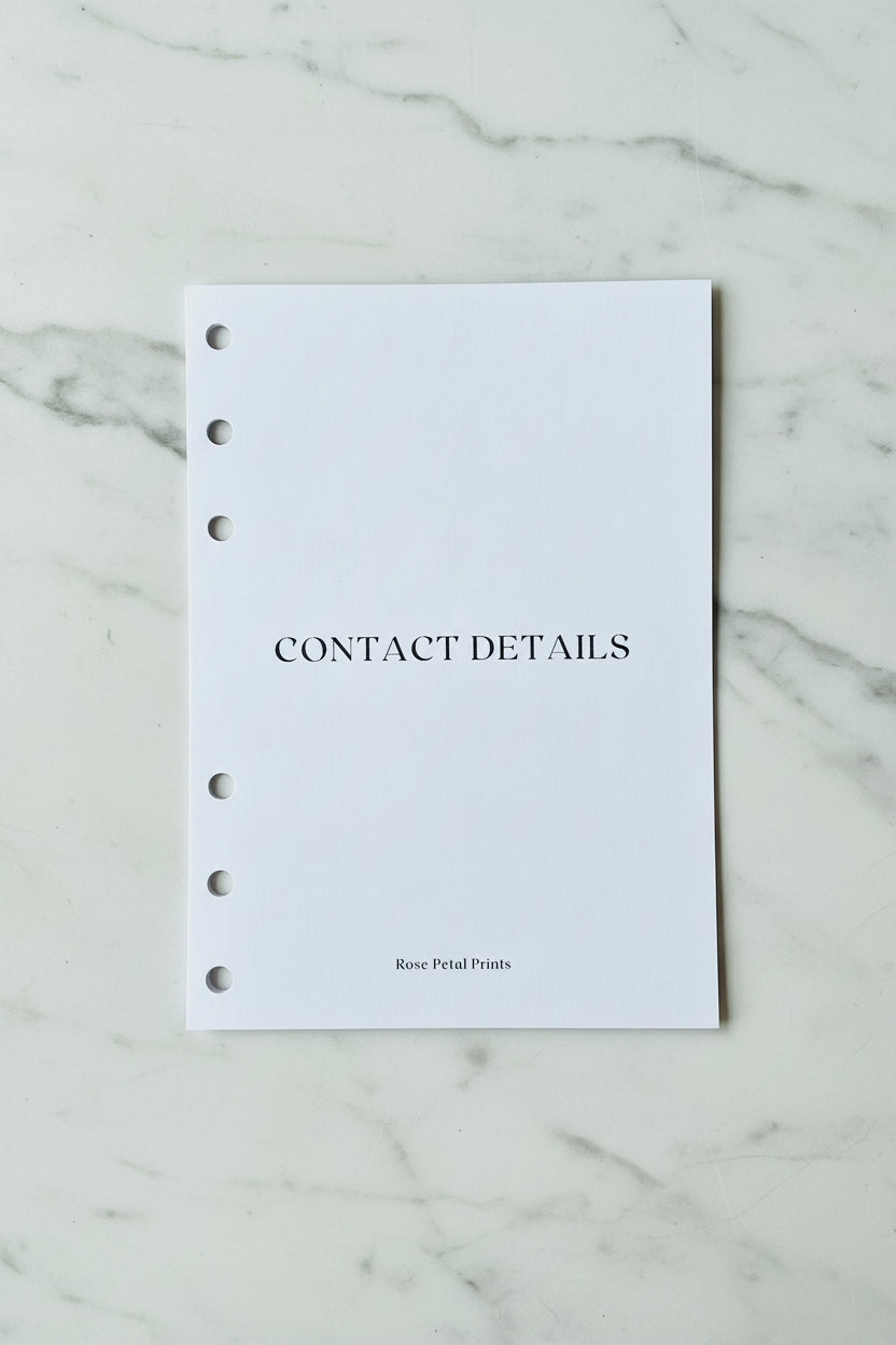 A6 Contact Details