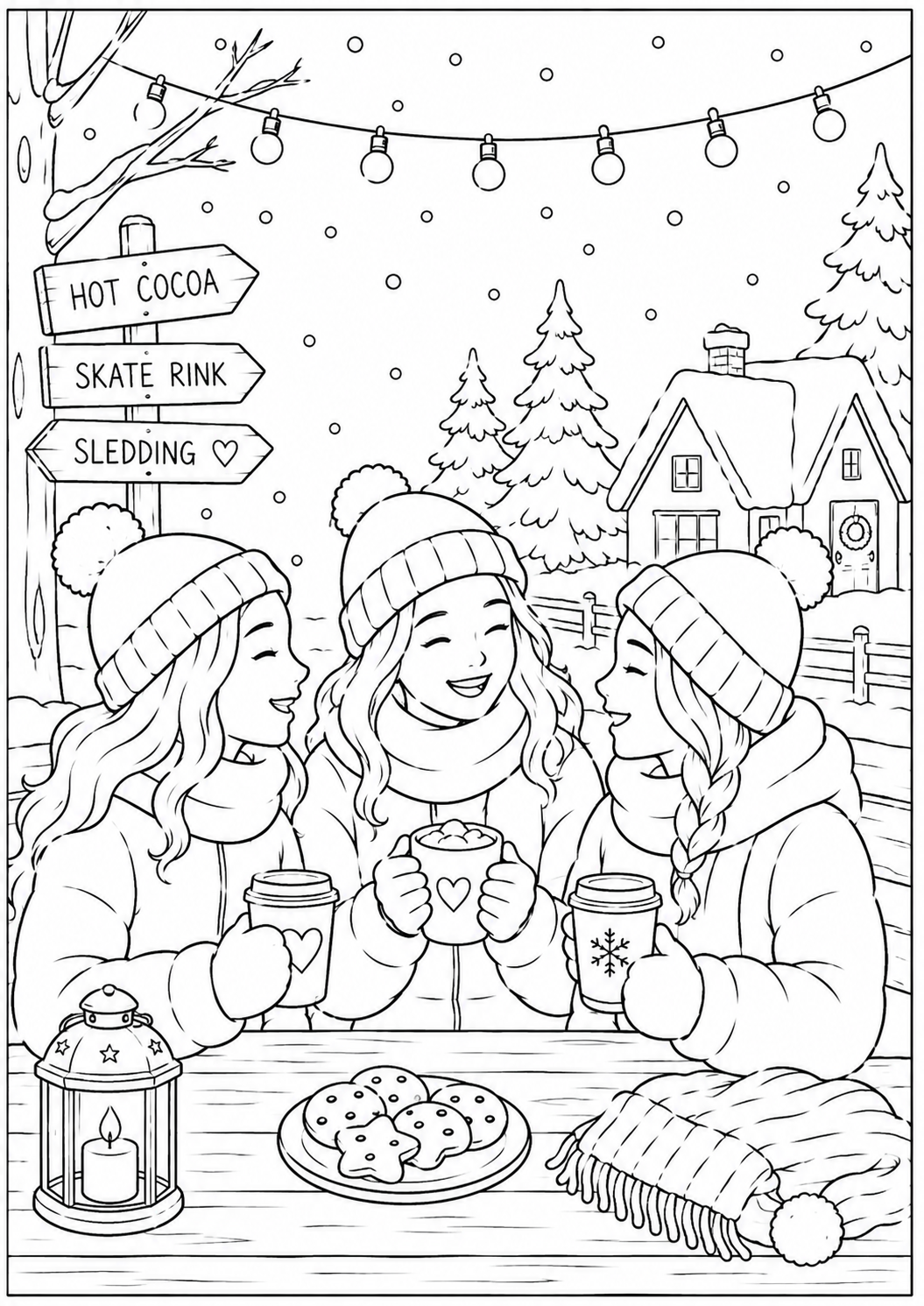 A6 Winter Colouring Inserts