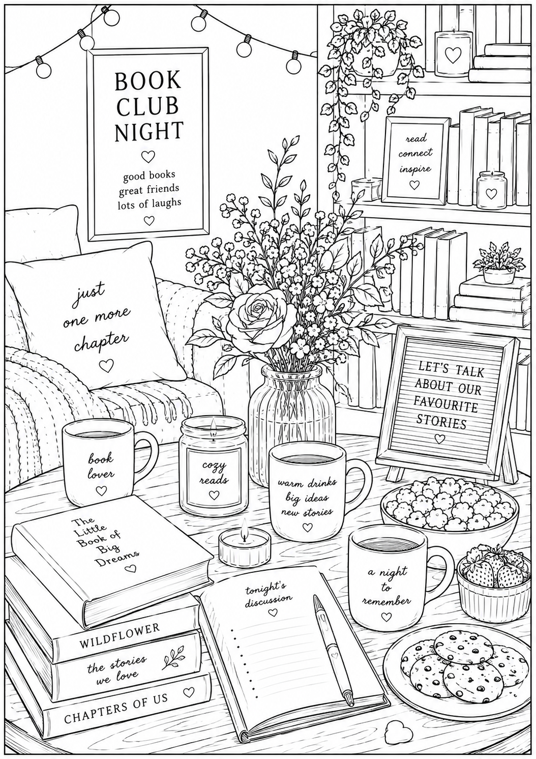 A5 Book Lovers Colouring Inserts