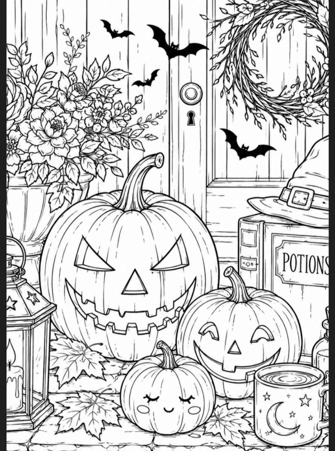 Halloween A5 colouring inserts