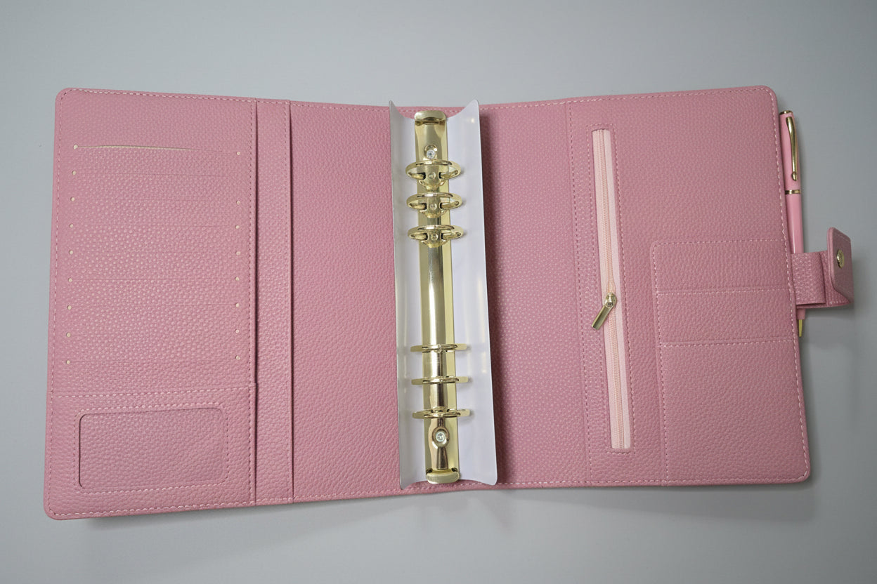 Quilted Faux Leather Ring Binder A5