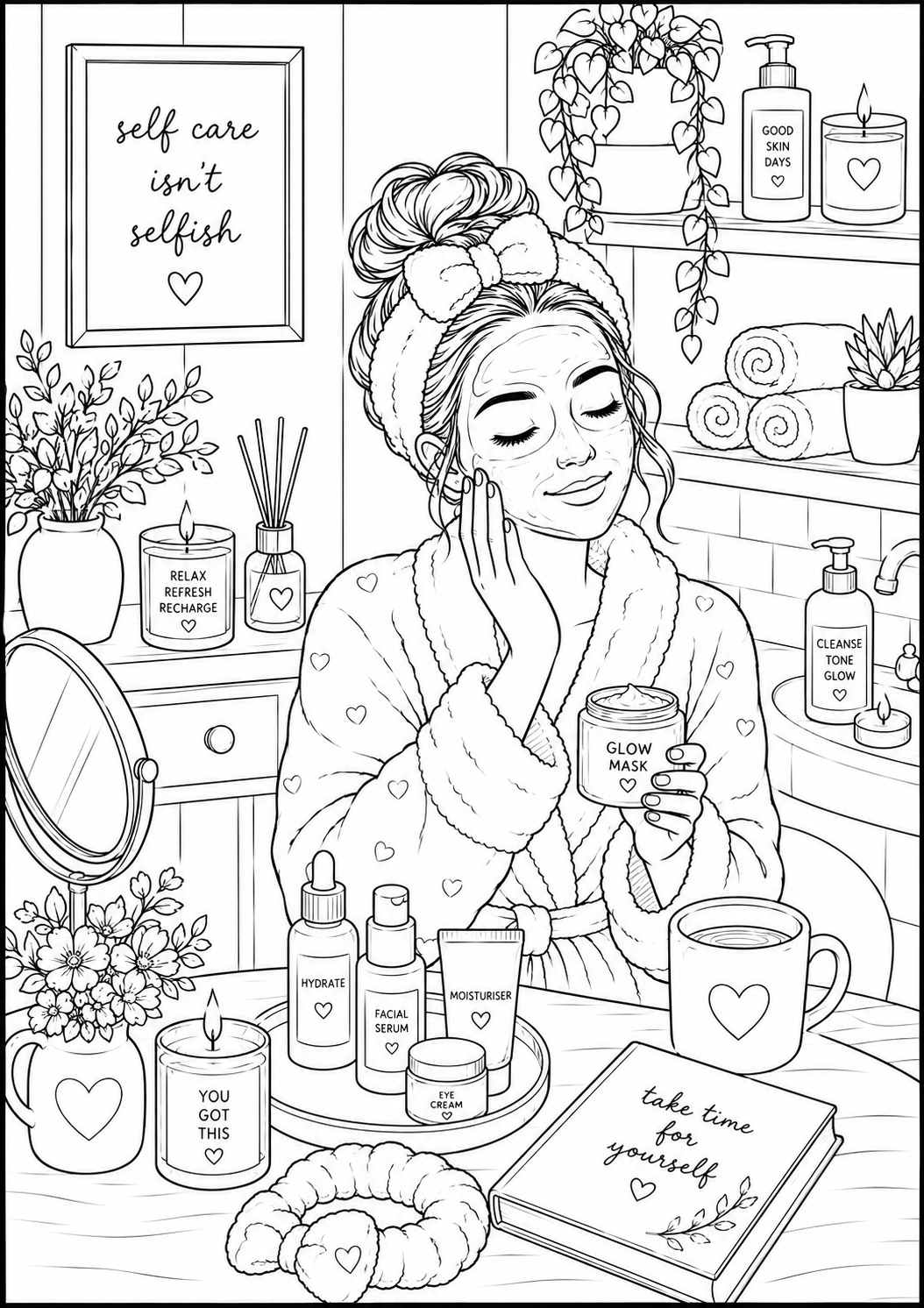 A5 Me Time colouring inserts