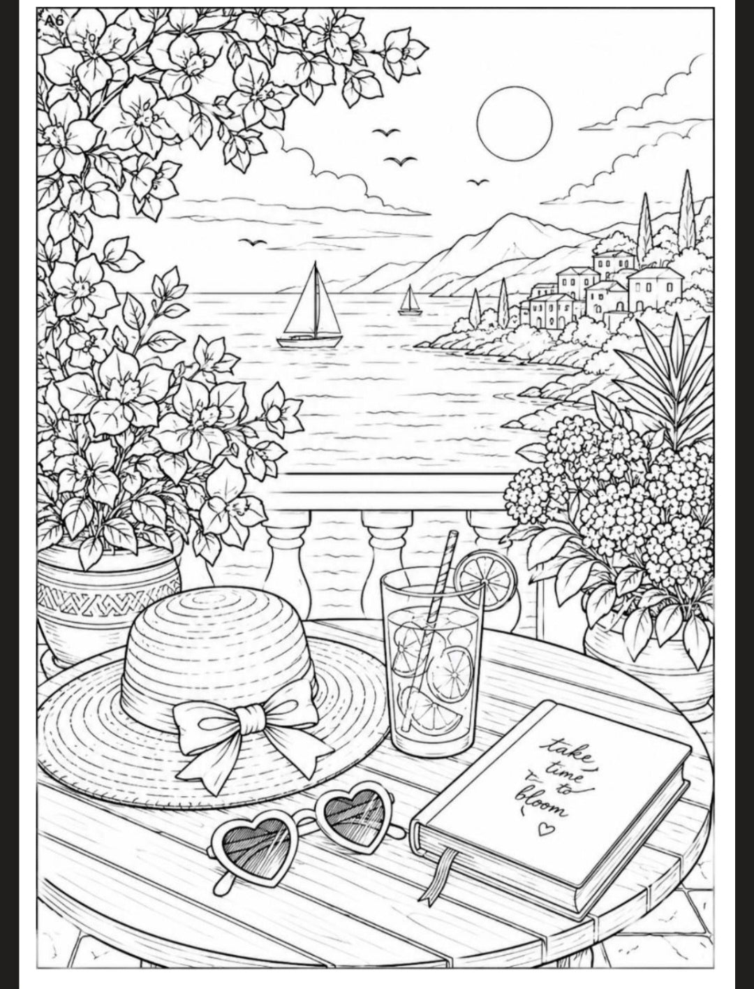 A6 Summer Colouring Inserts