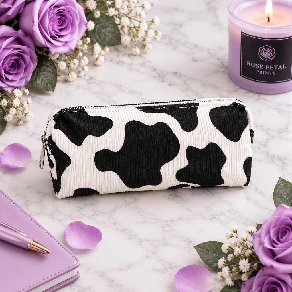 Cow Print Pencil Case