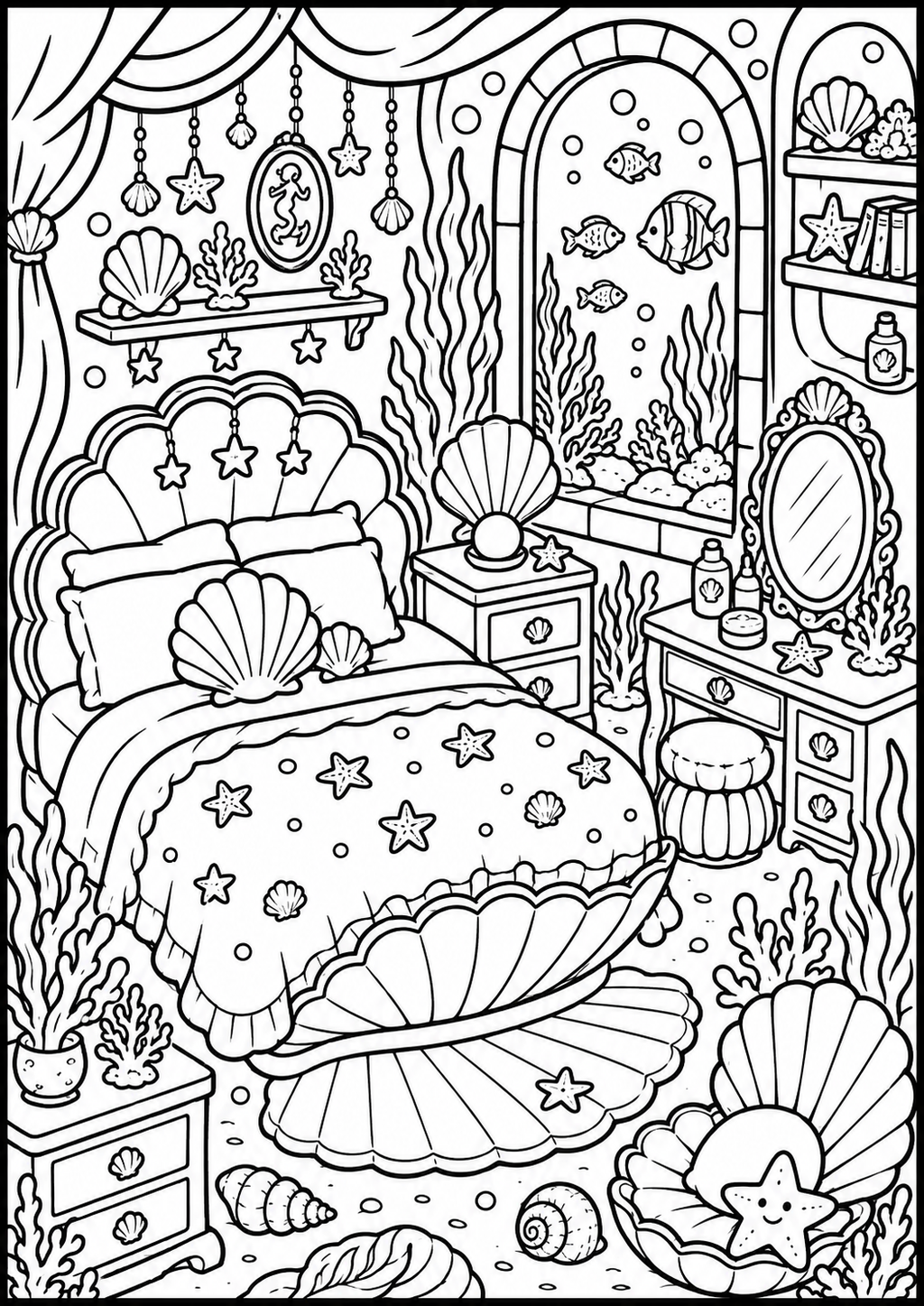 A5 Mermaid Colouring Inserts