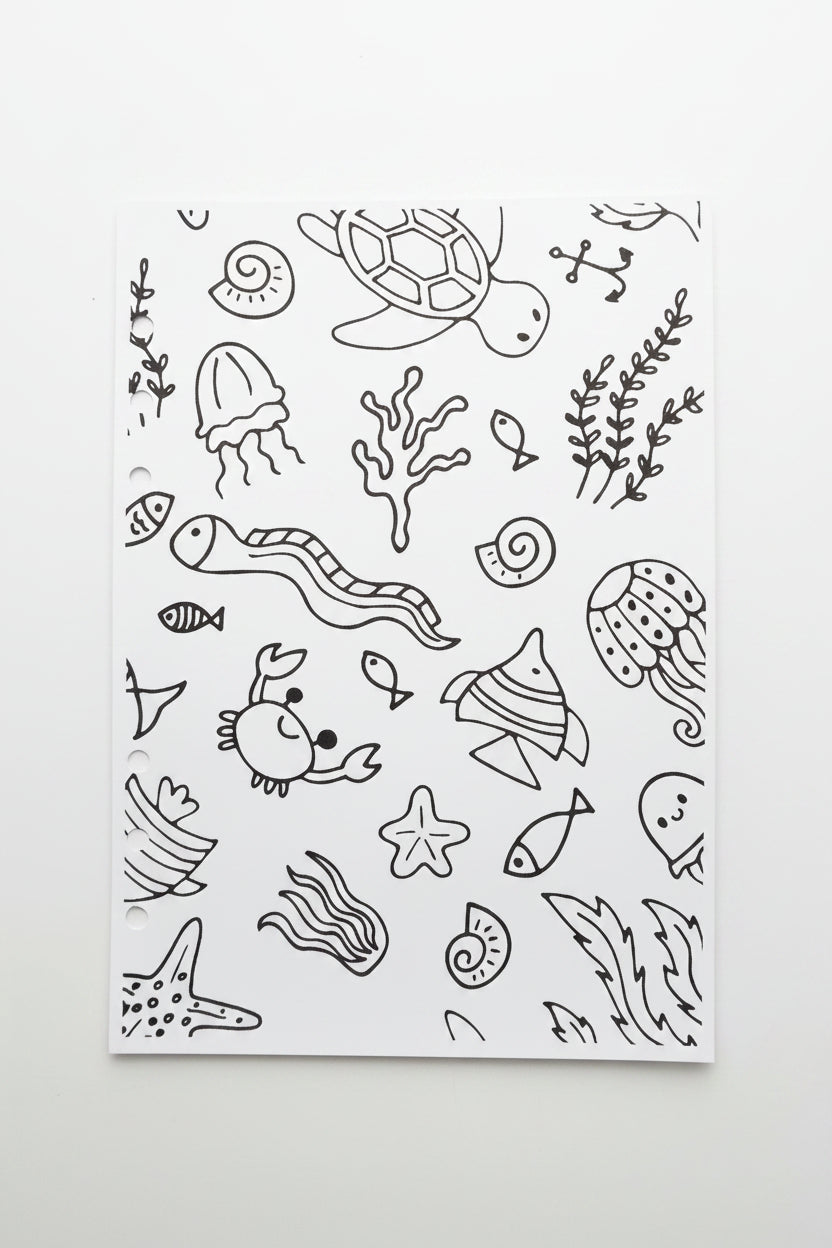 Summer Vibes Colouring A5 Inserts