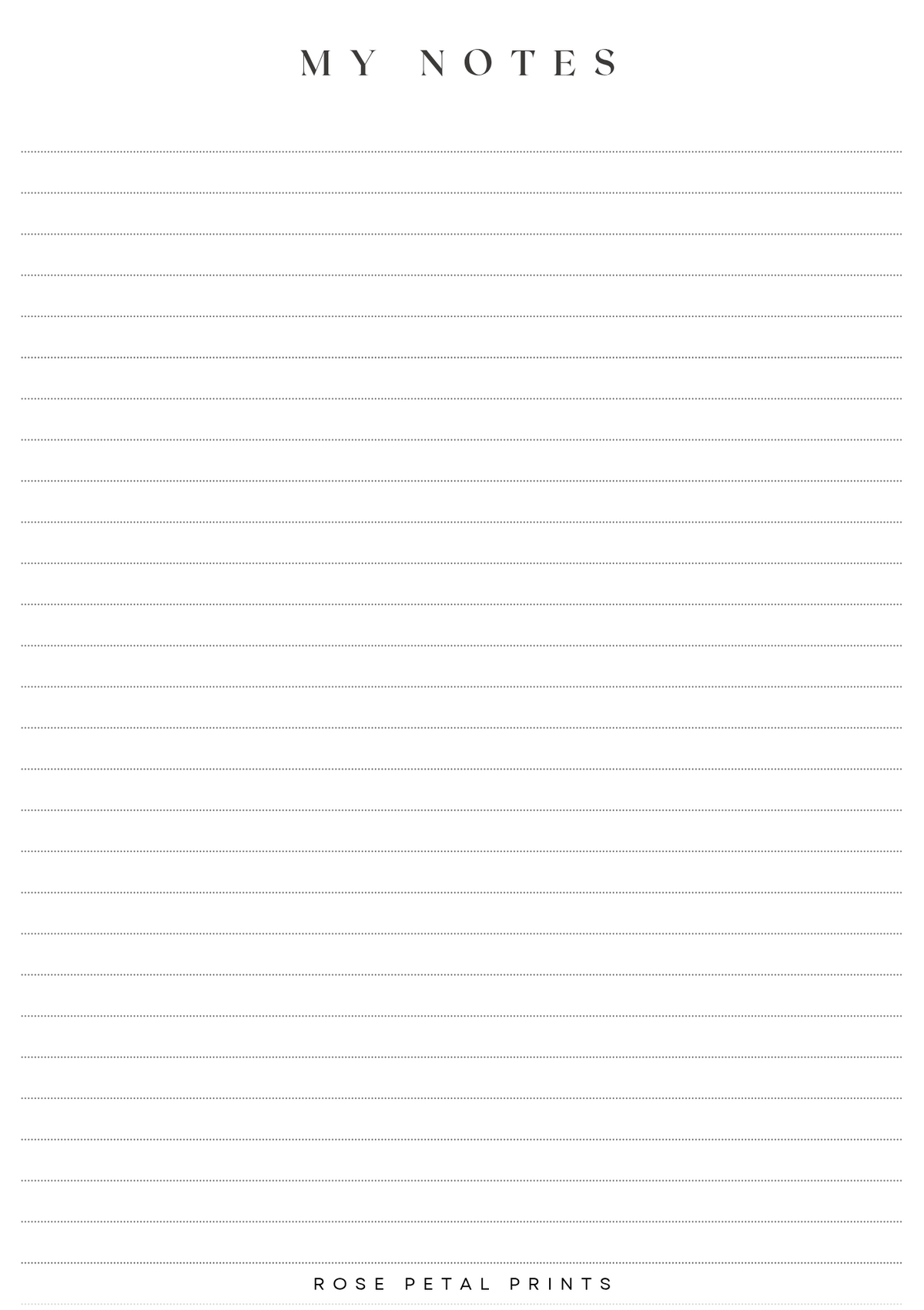 A5 Lined Notes Inserts