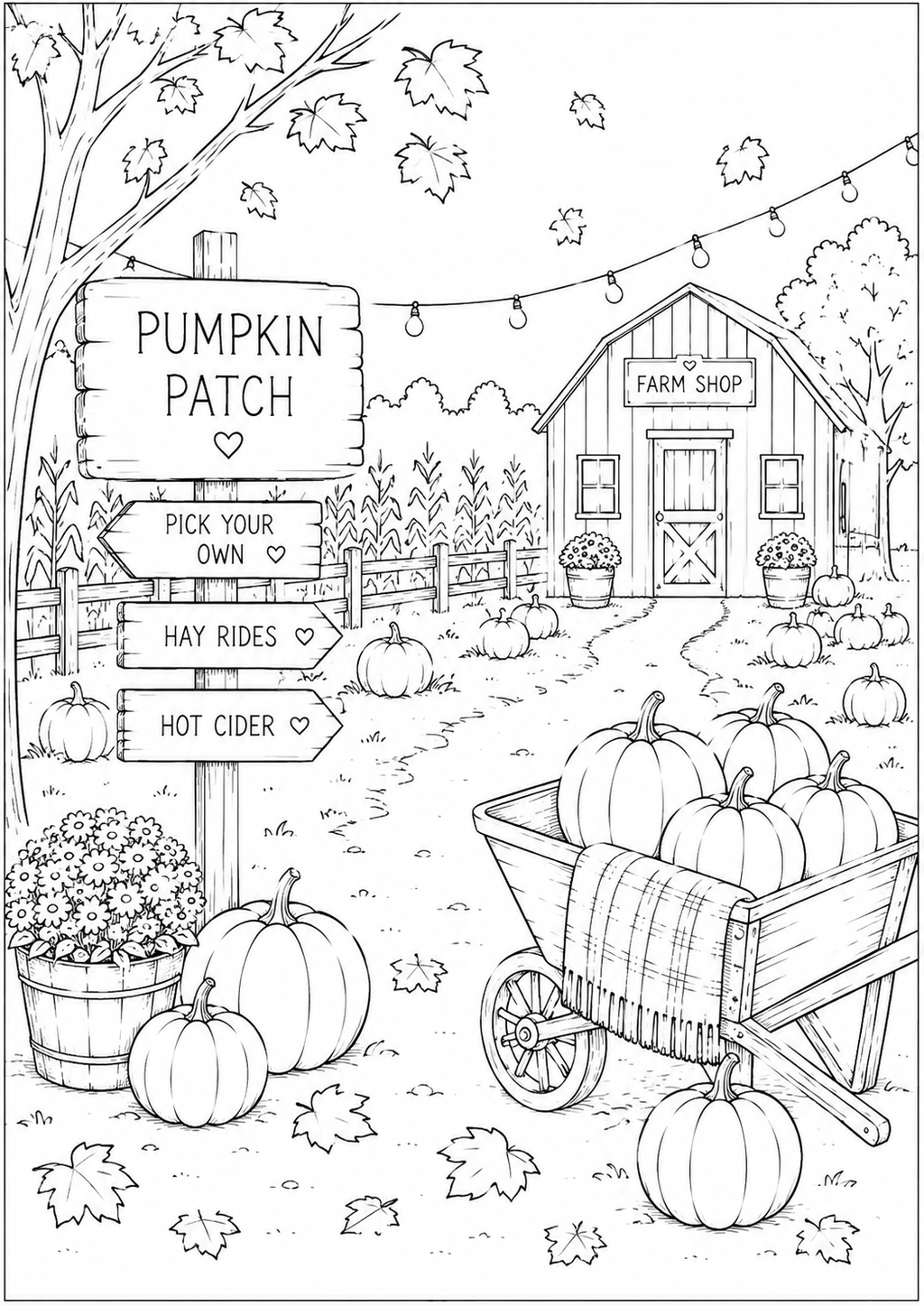 A5 Autumn Days Colouring Inserts