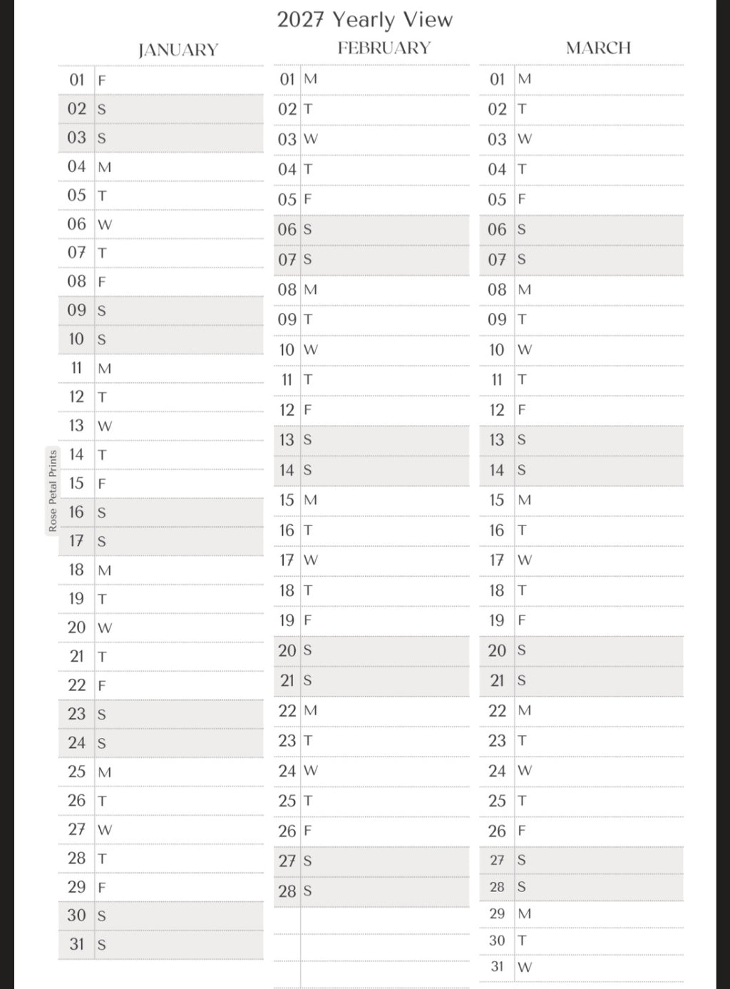 2027 Yearly Overview