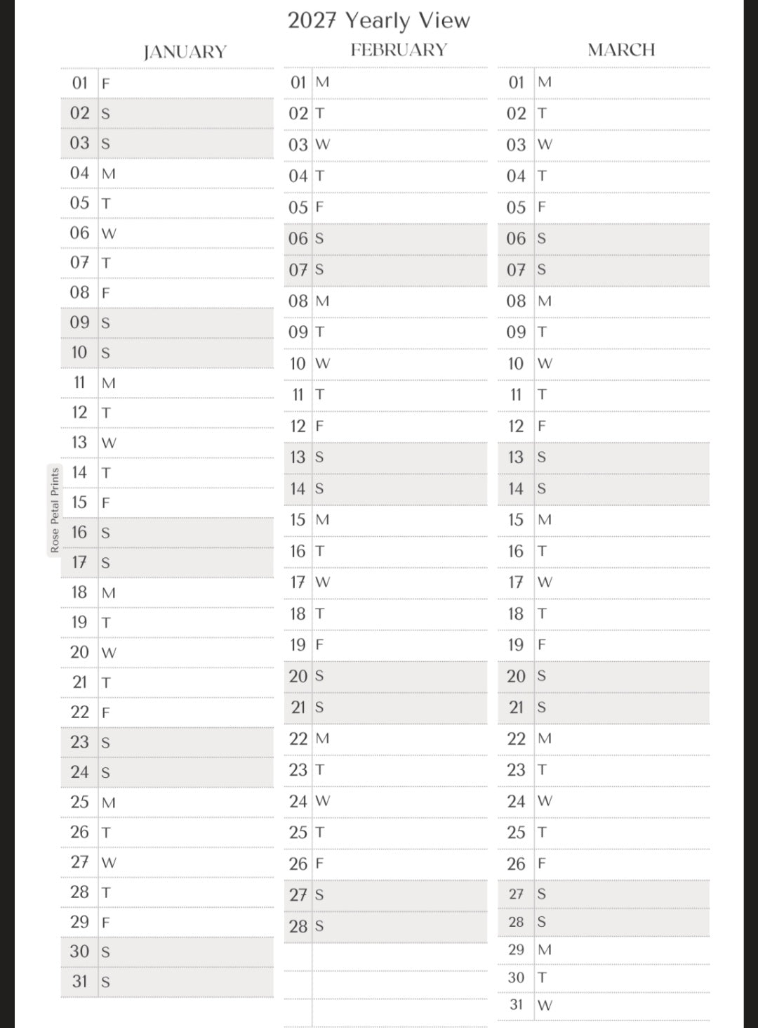 2027 Yearly Overview