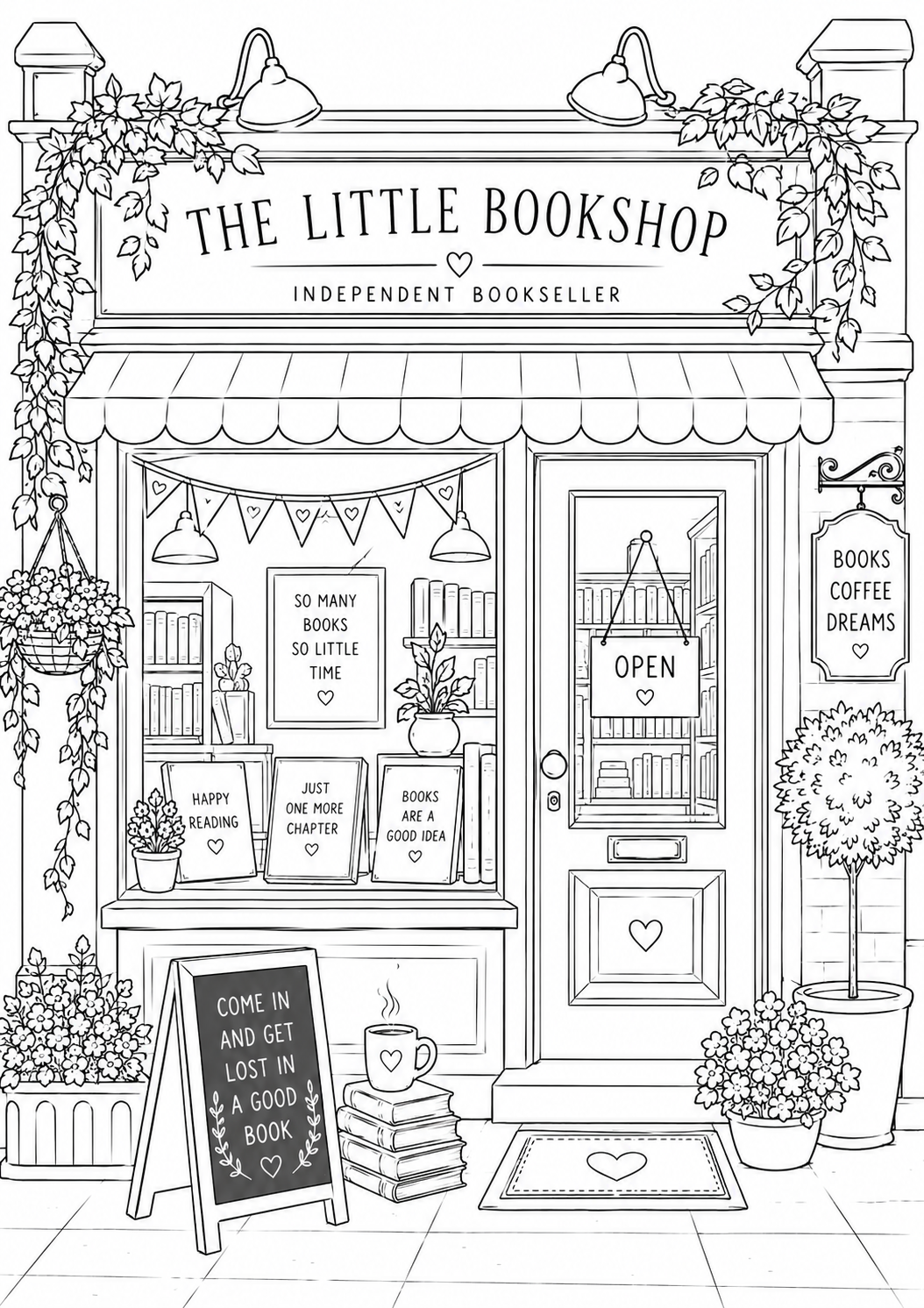 A5 Book Lovers Colouring Inserts