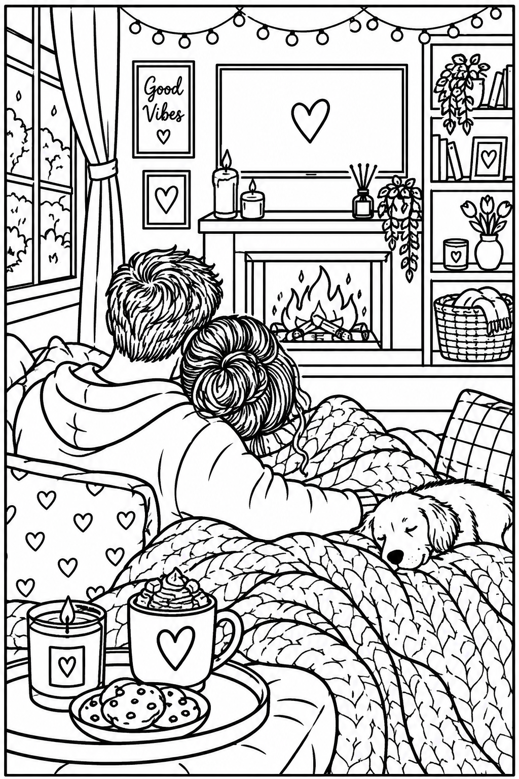 A6 Cosy Nights Colouring Inserts