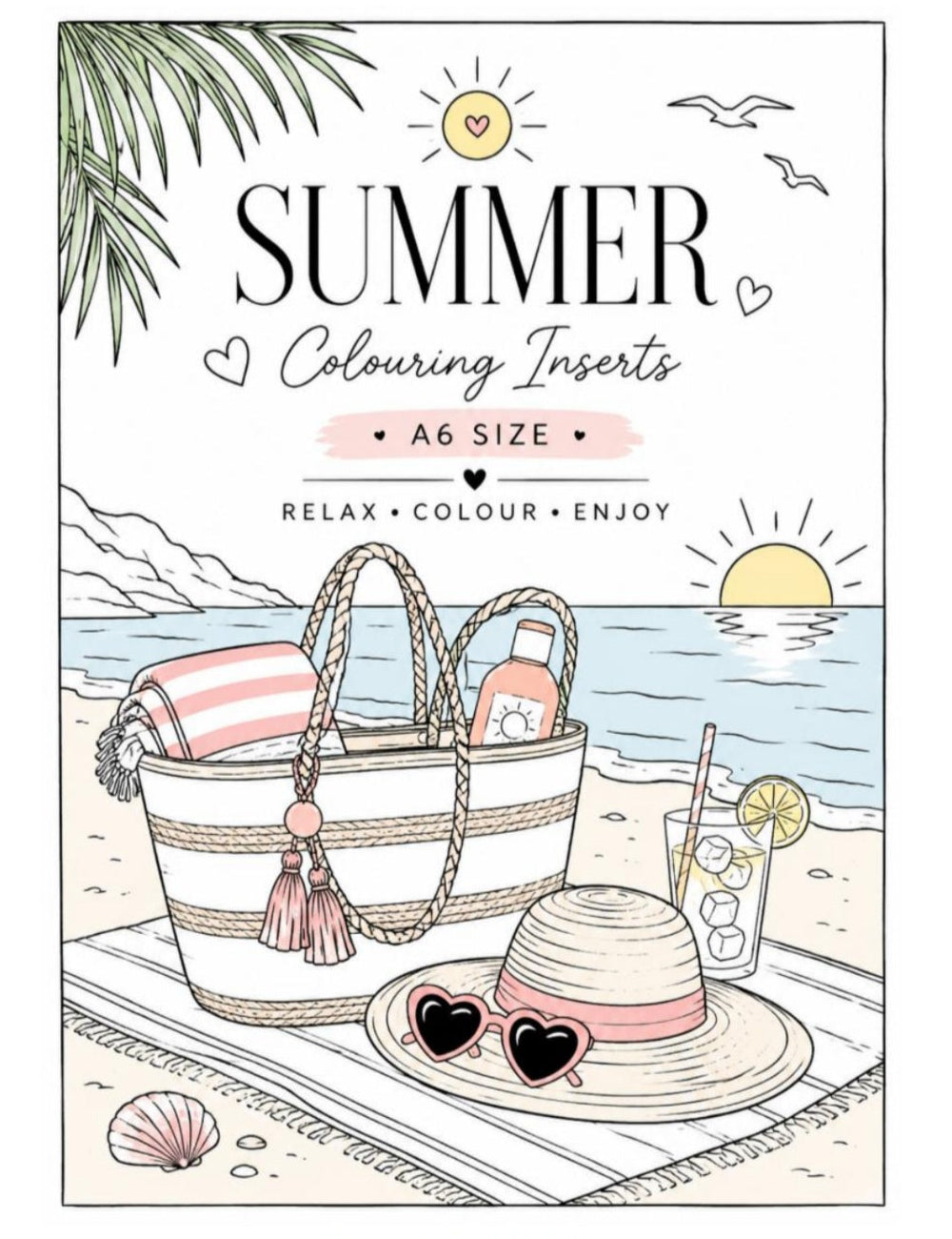 A6 Summer Colouring Inserts