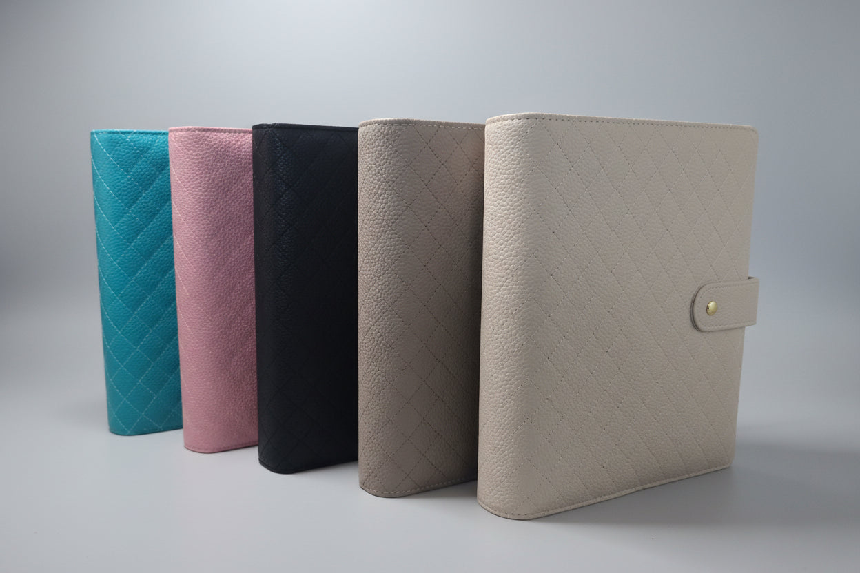 Quilted Faux Leather Ring Binder A5