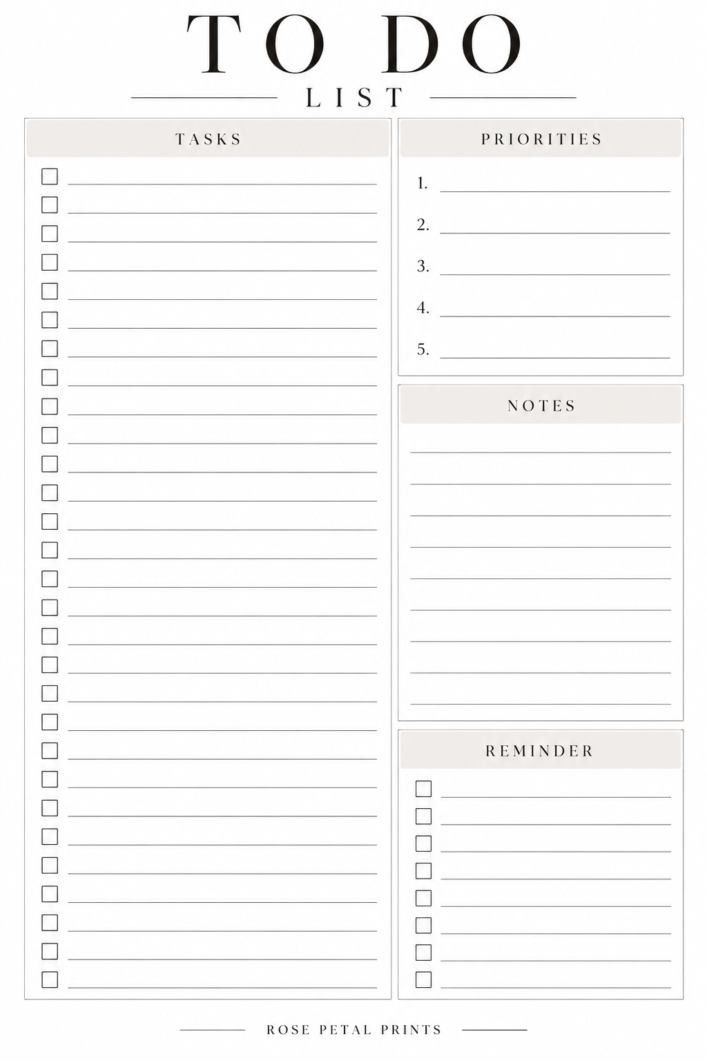 A5 To-Do List Inserts