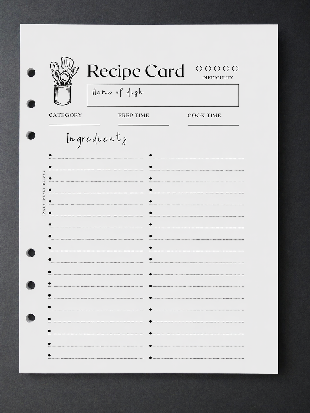 A5 Recipe Binder Bundle