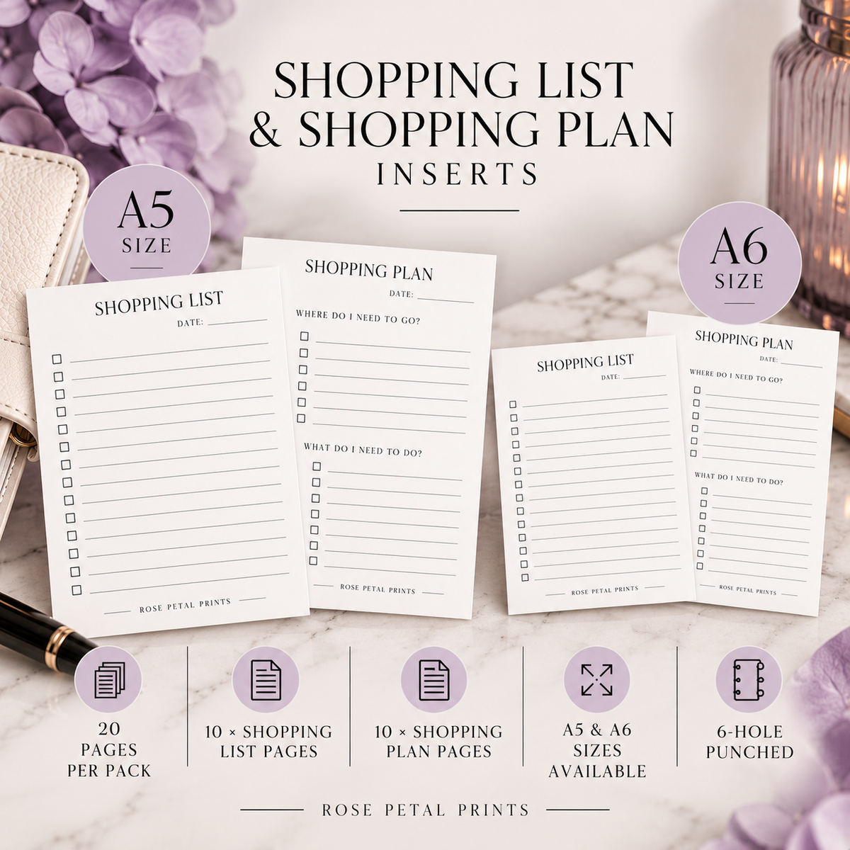 A5 Shopping List & Plan