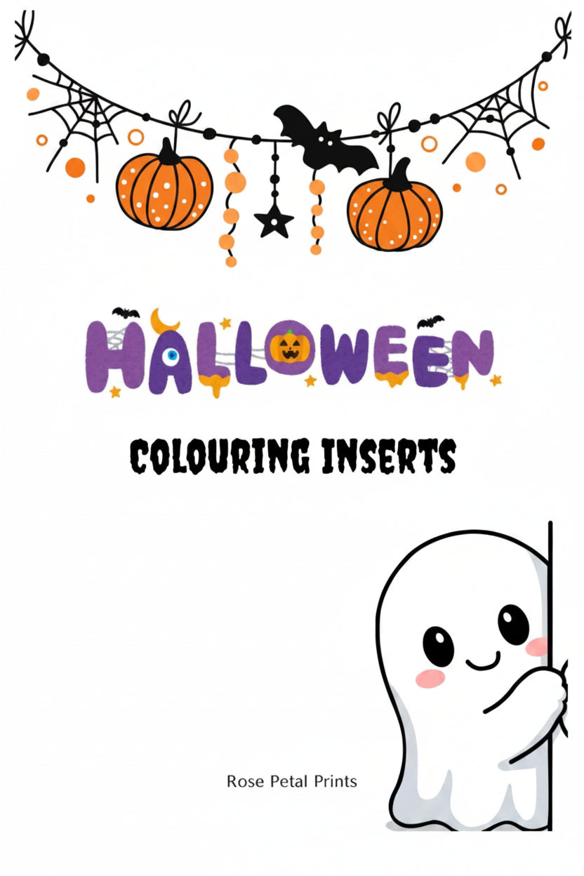Halloween A5 colouring inserts
