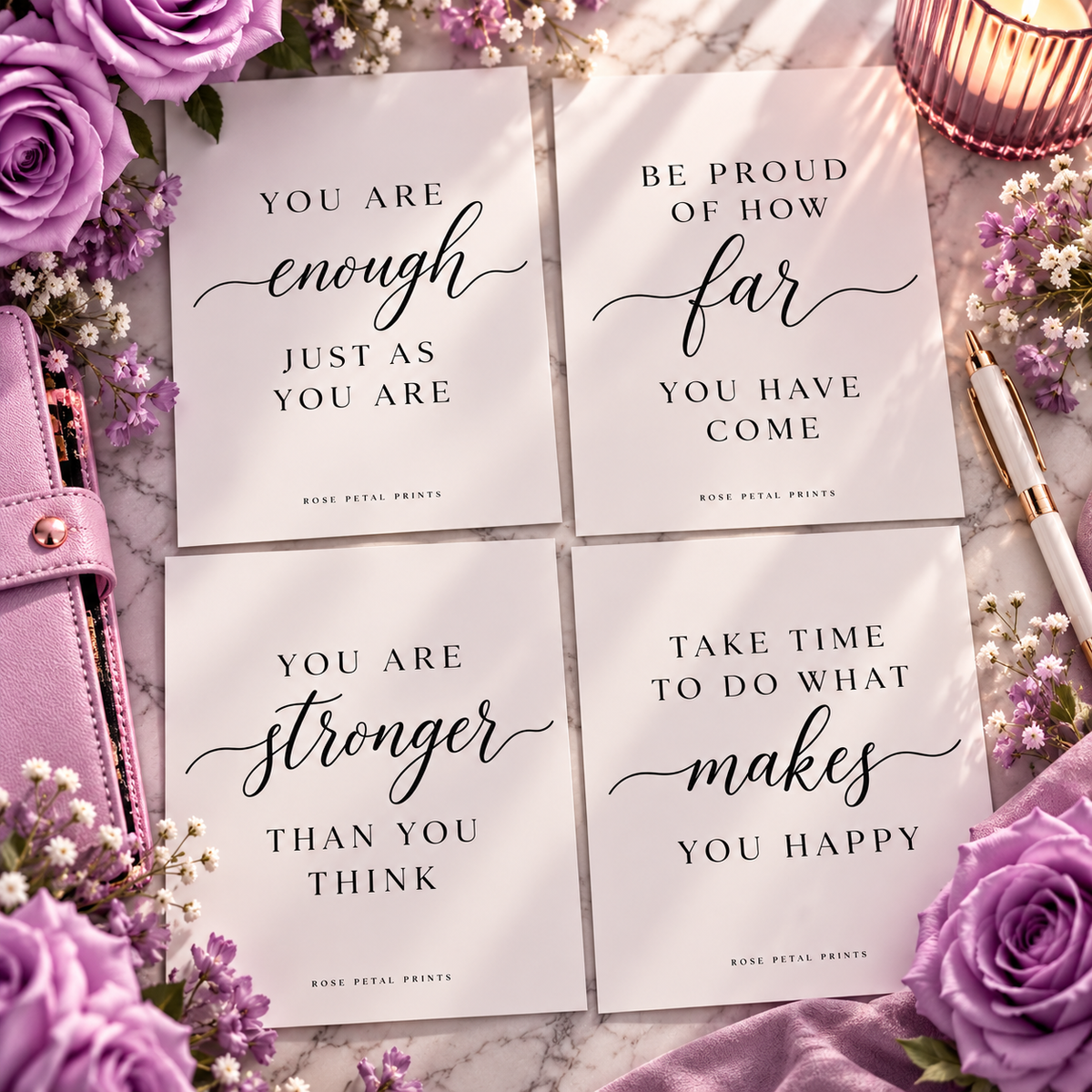 A5 Motivational Quote Inserts – Set of 4