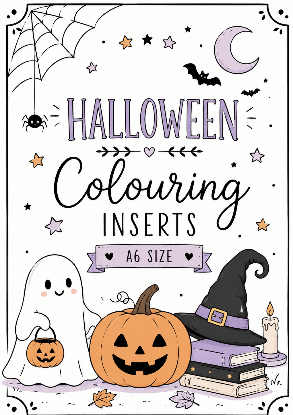 A6 Halloween Colouring Insers