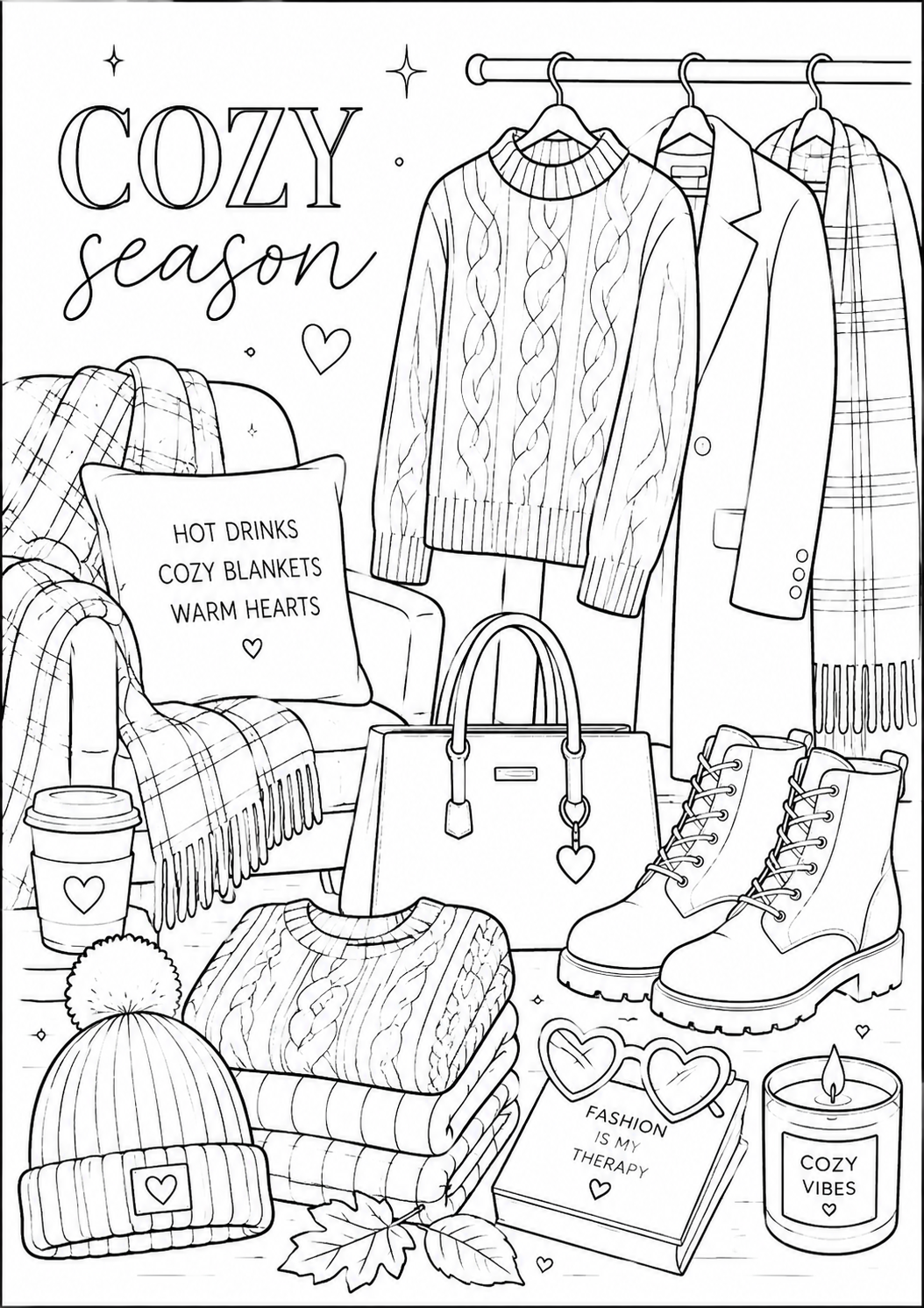 A6 Cosy Nights Colouring Inserts