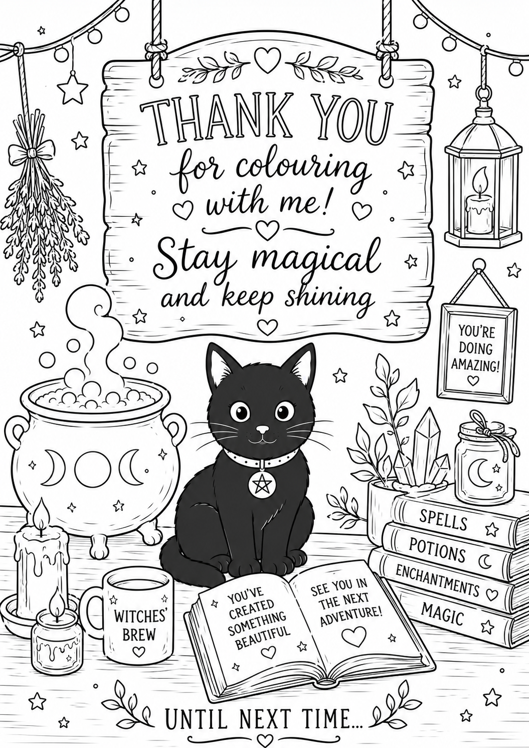 A5 Witches Colouring Inserts
