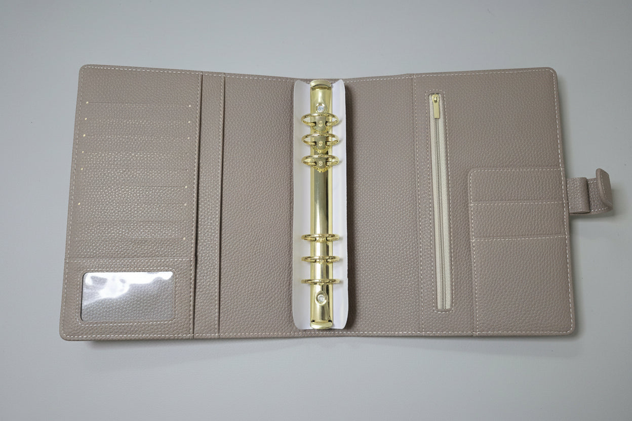 Quilted Faux Leather Ring Binder A5