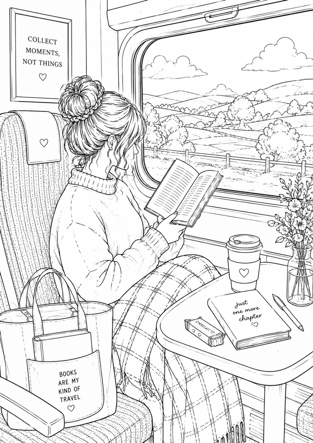 A5 Book Lovers Colouring Inserts