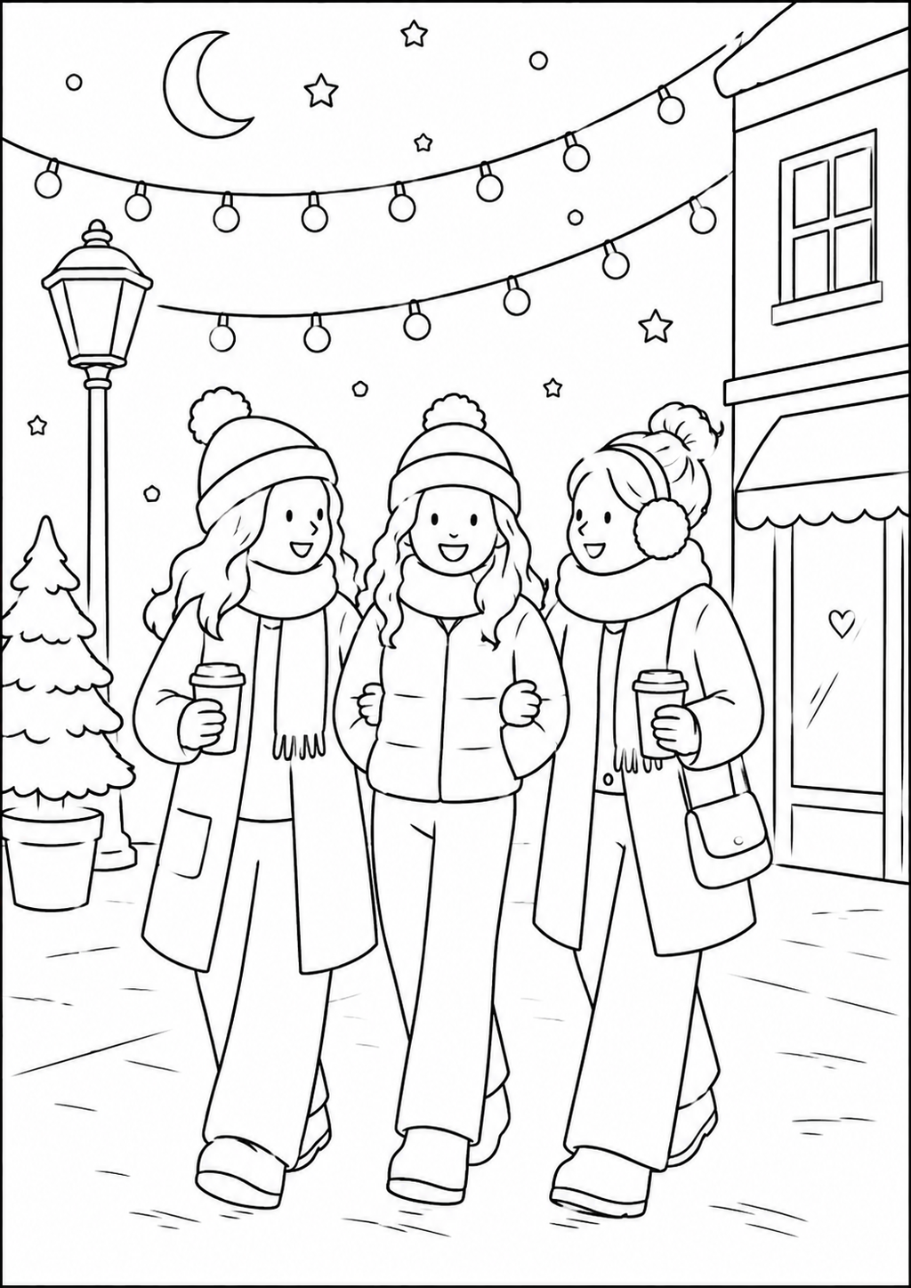 A6 Winter Colouring Inserts