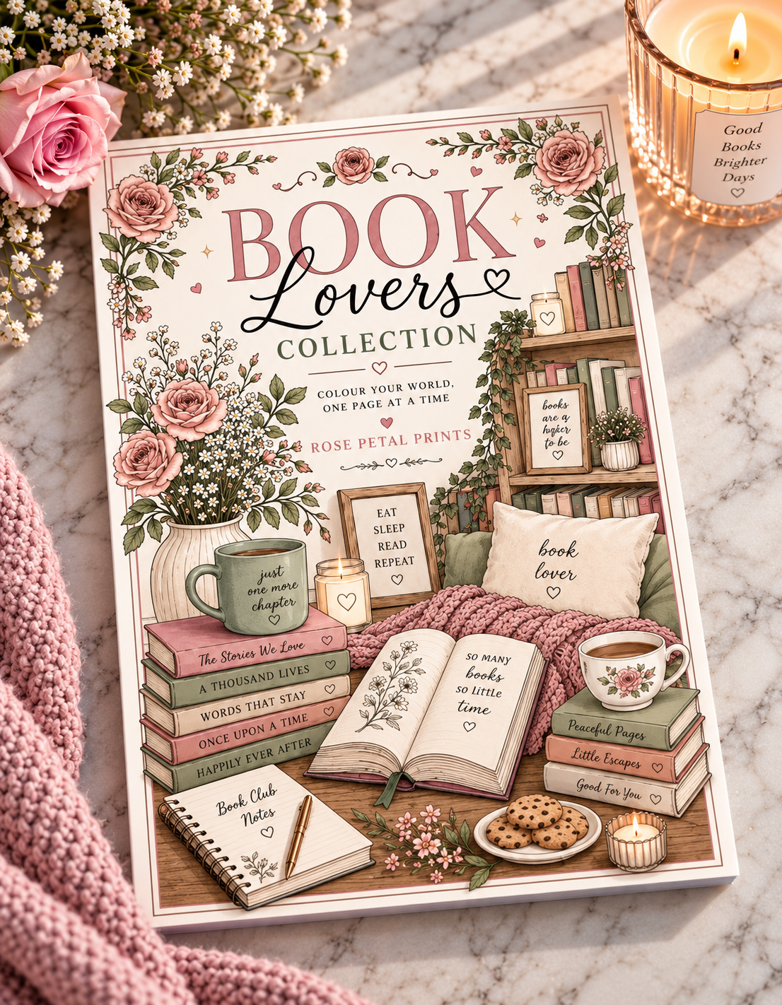 A5 Book Lovers Colouring Inserts
