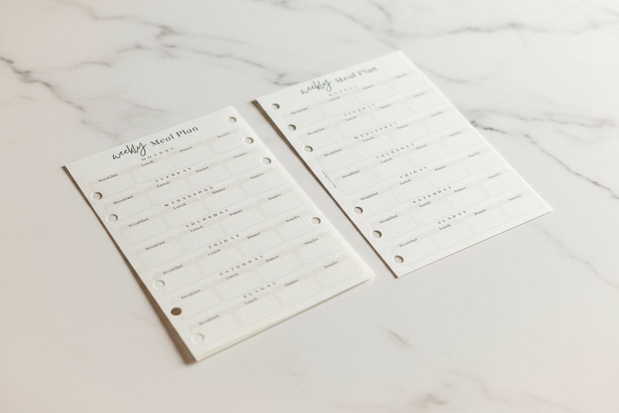 A6 Weekly Meal Planner