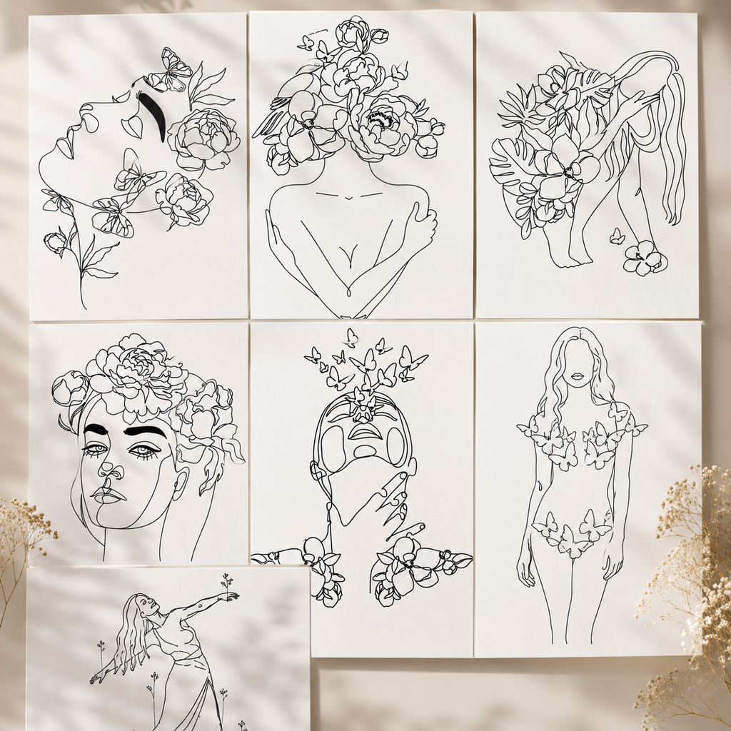 Floral A5 Colouring Inserts