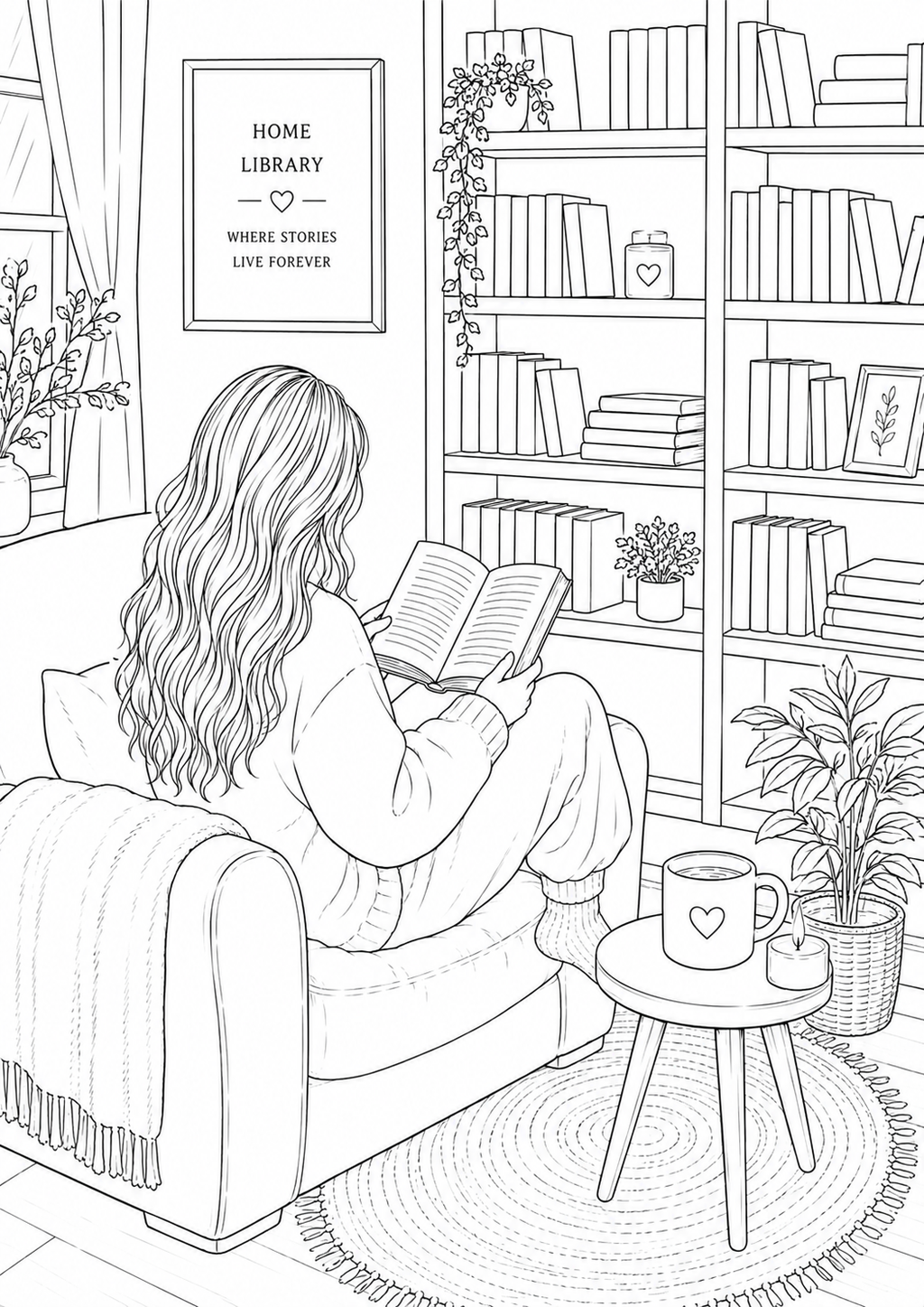 A5 Book Lovers Colouring Inserts