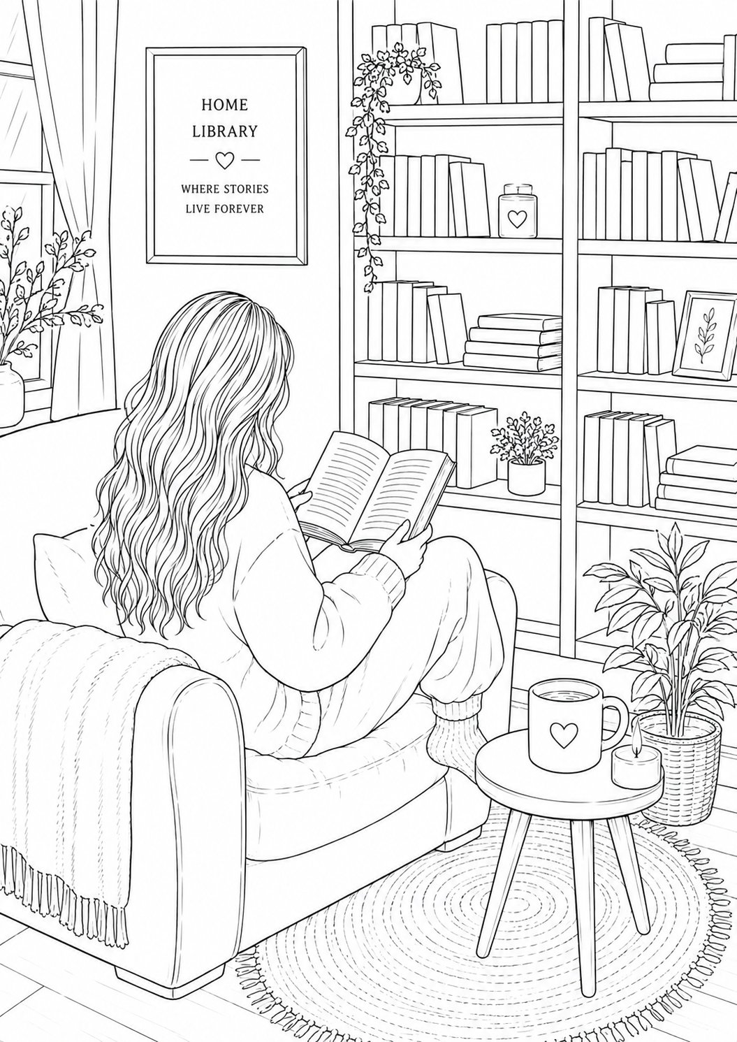 A5 Book Lovers Colouring Inserts