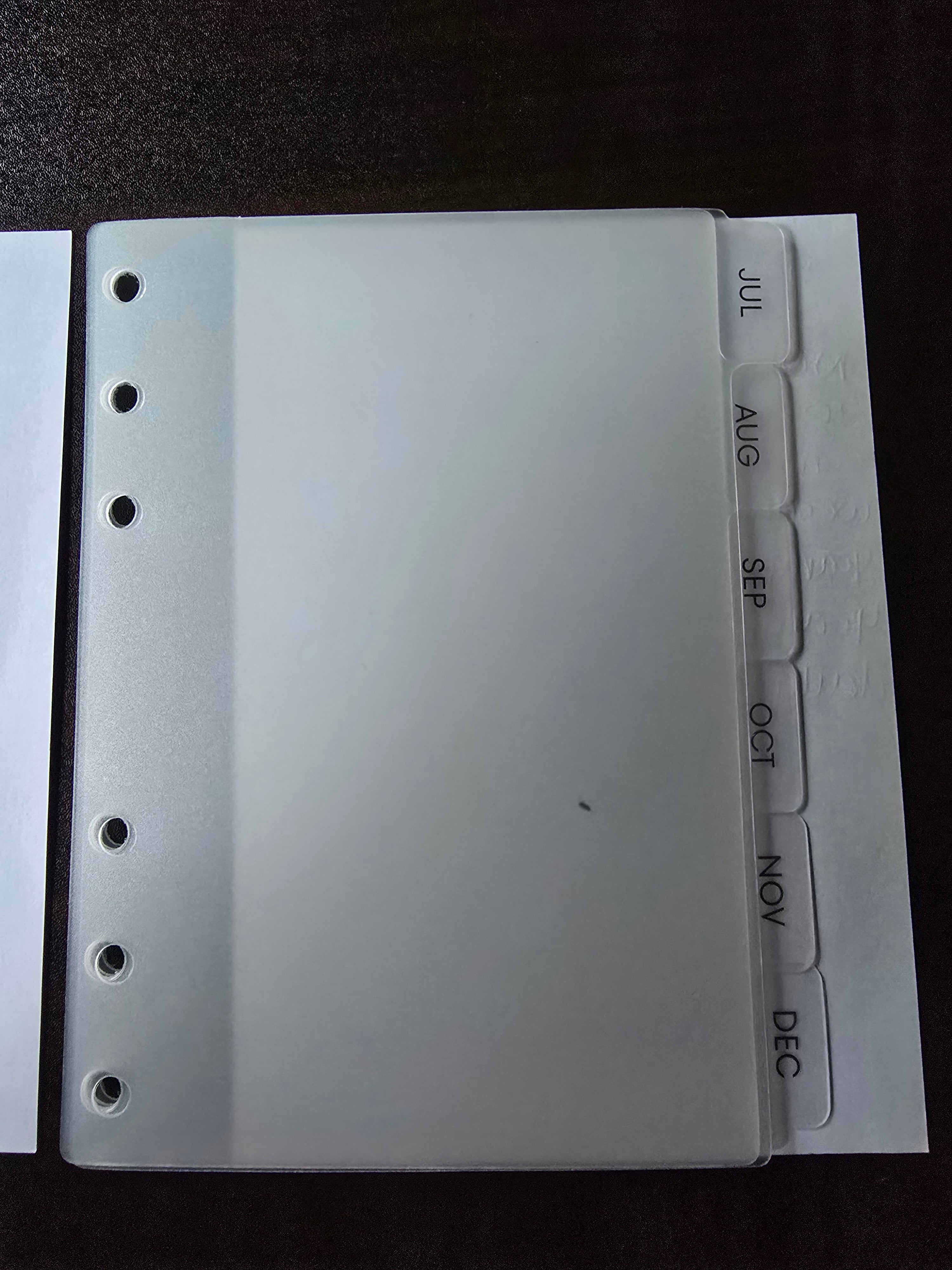 A6 Custom Monthly tab dividers