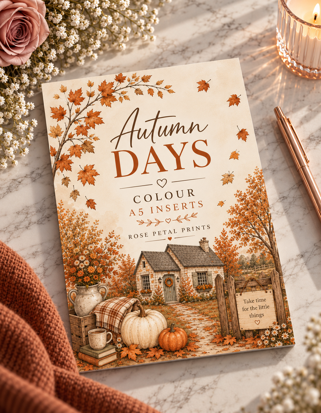 A5 Autumn Days Colouring Inserts