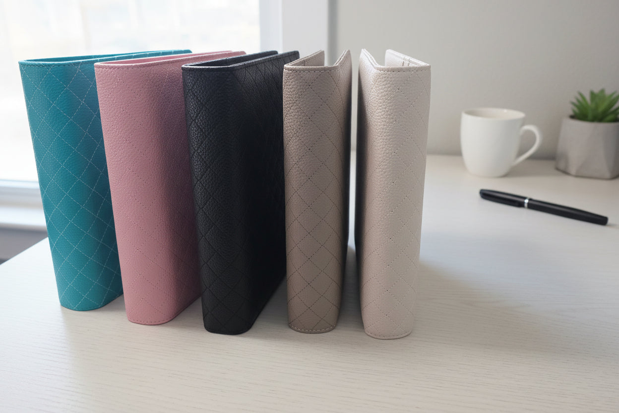 Quilted Faux Leather Ring Binder A5