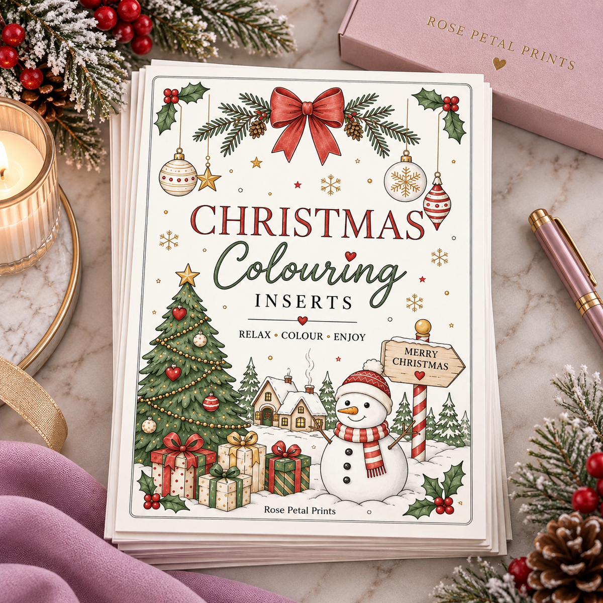 Christmas A5 & A6 Colouring Inserts  1