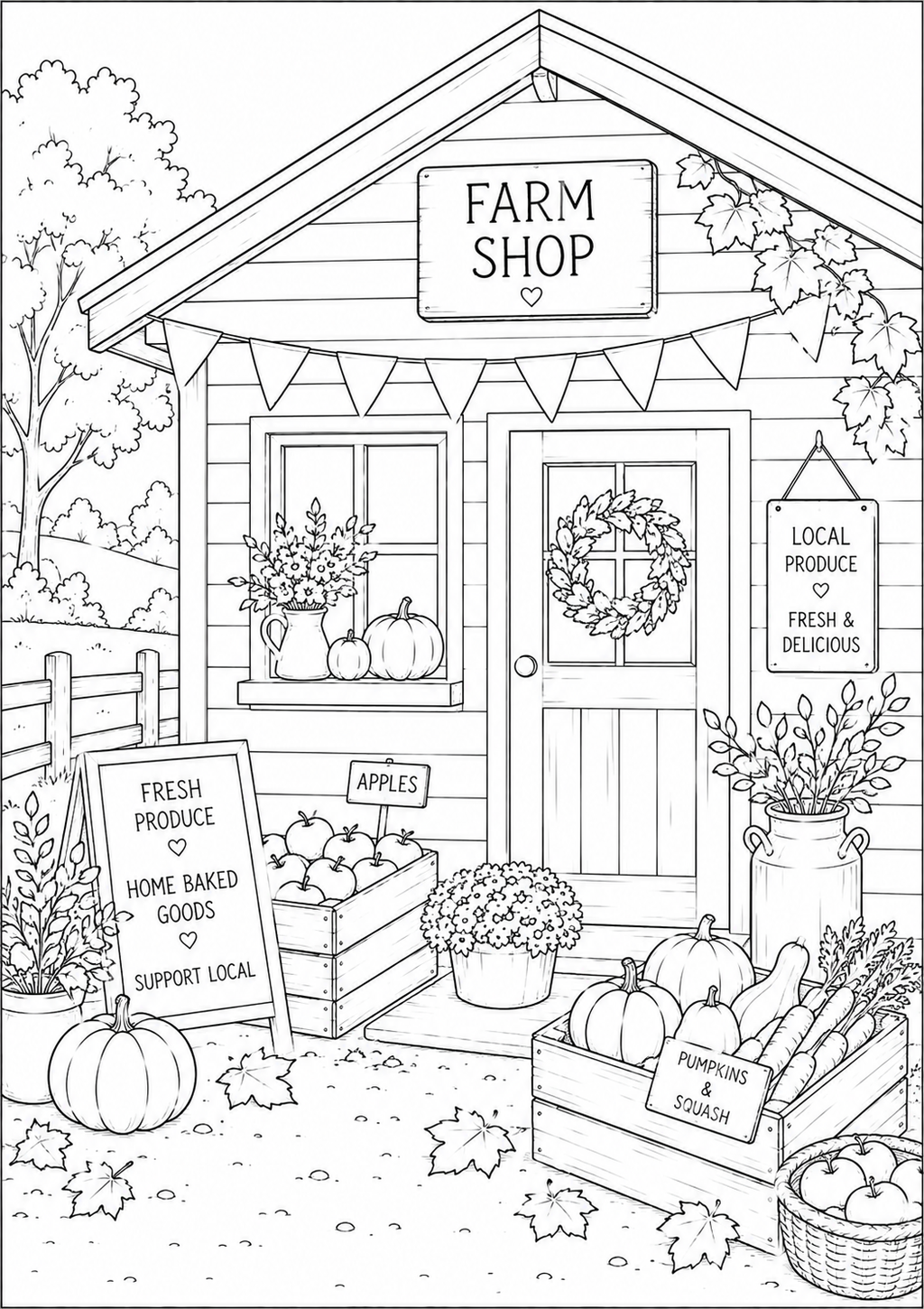 A5 Autumn Days Colouring Inserts