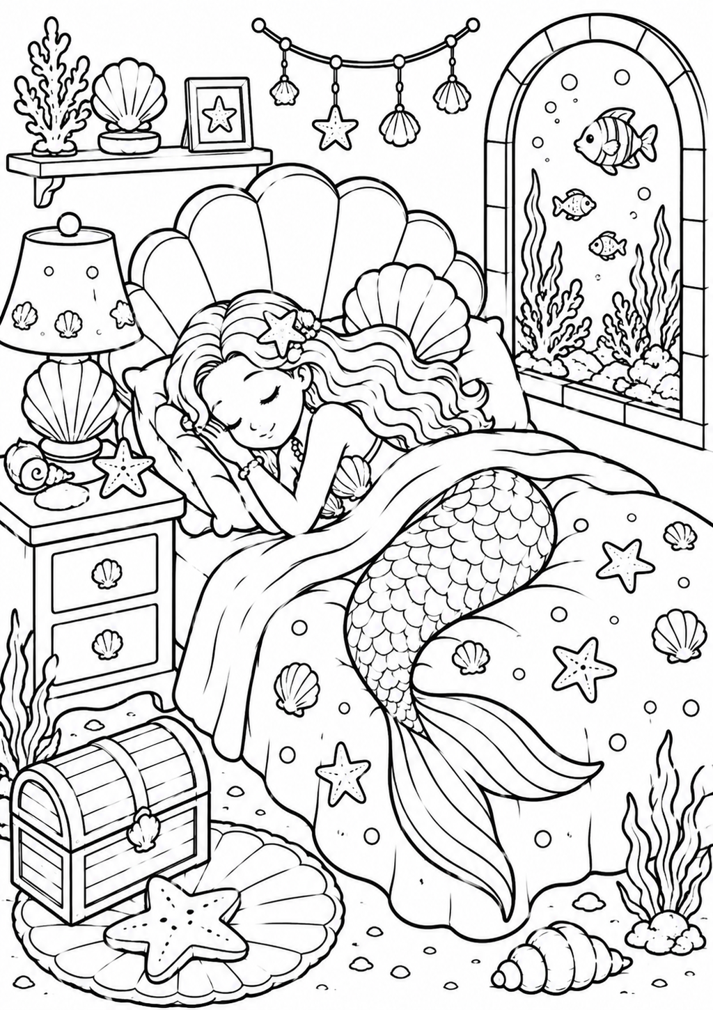 A5 Mermaid Colouring Inserts