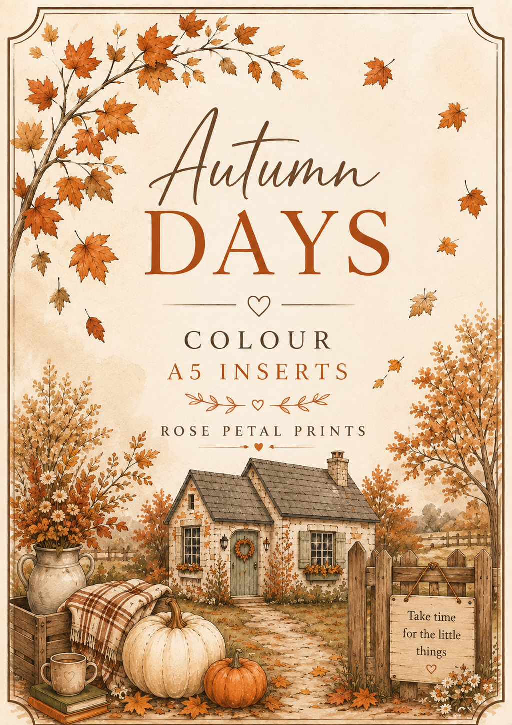 A5 Autumn Days Colouring Inserts