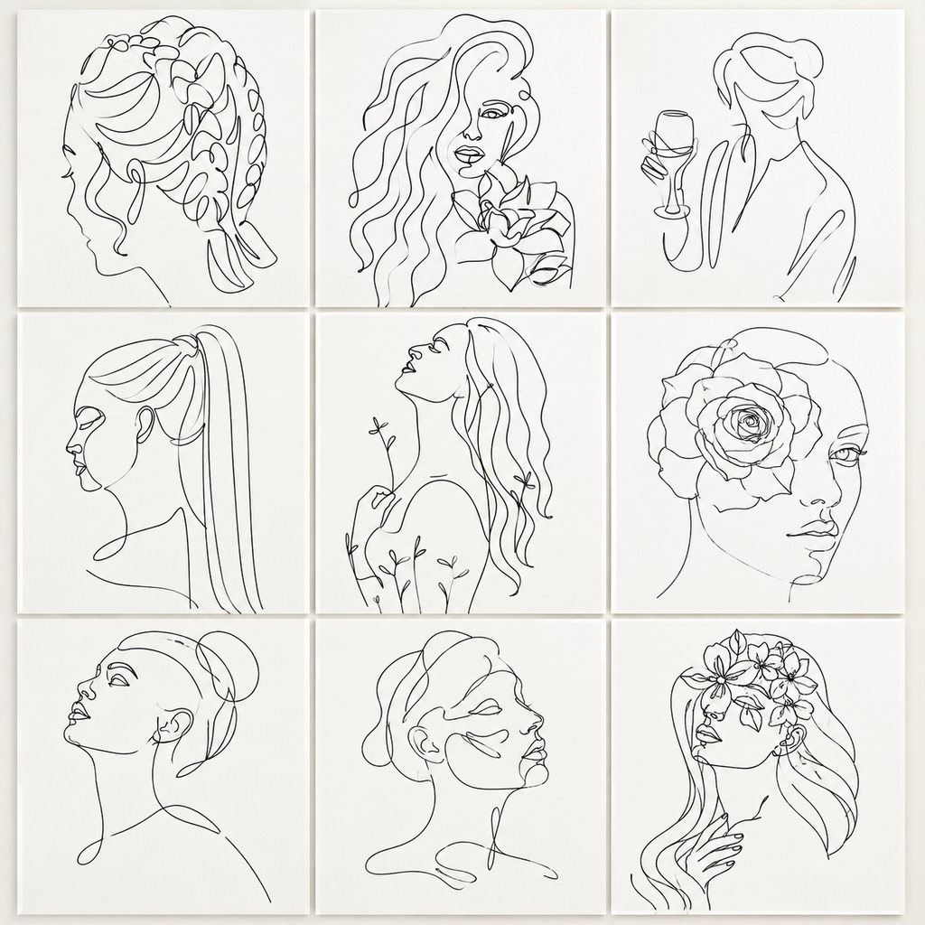 Feminine A5 Colouring Inserts