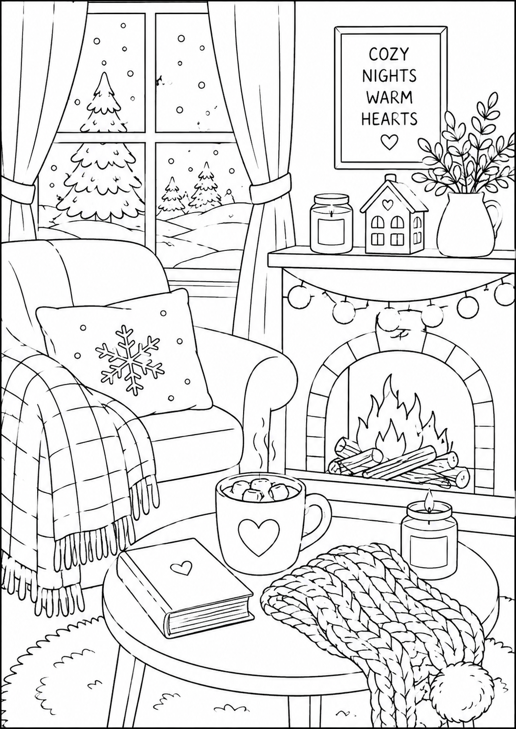 A5 Winter Colouring Inserts