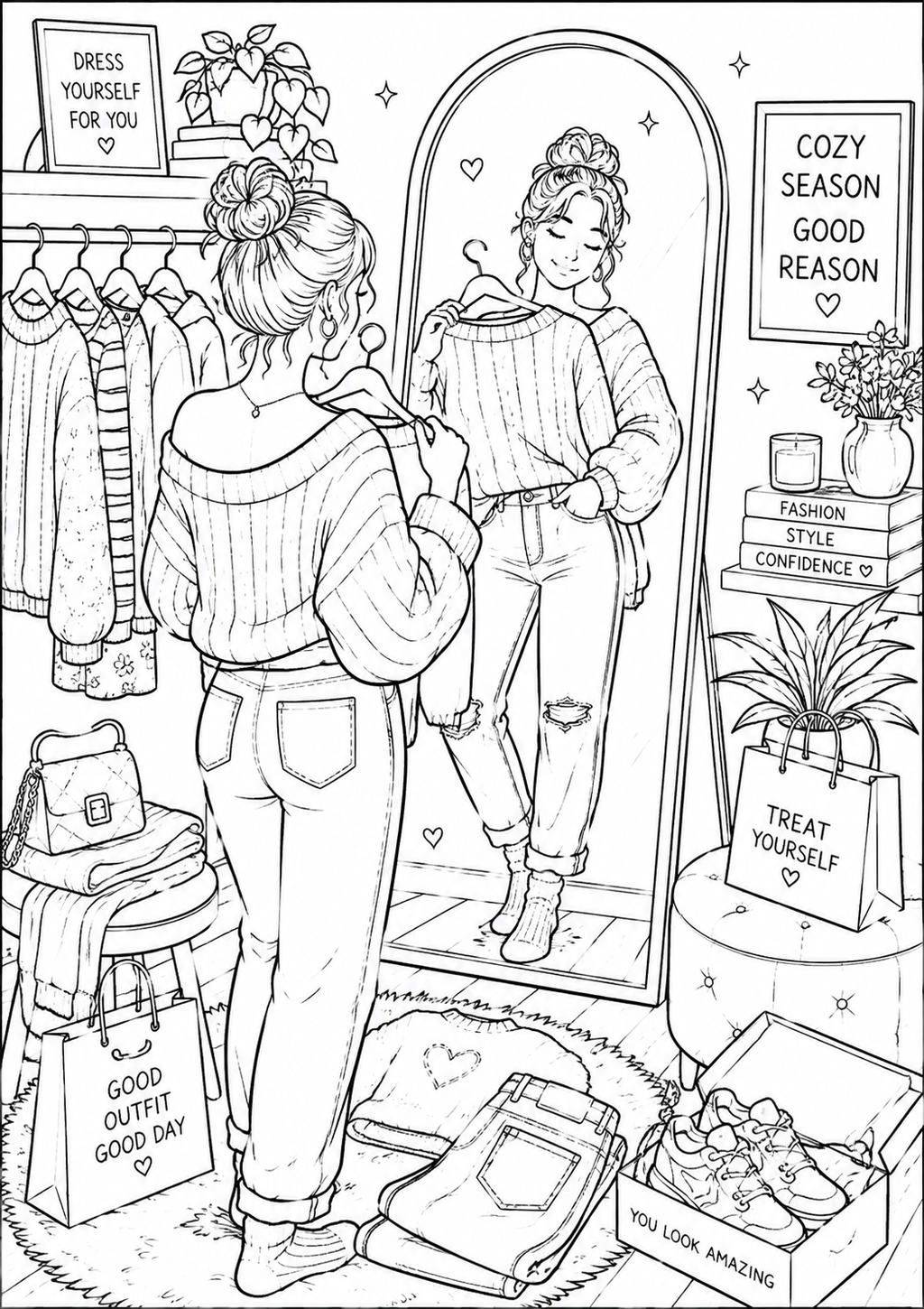 A6 Cosy Nights Colouring Inserts