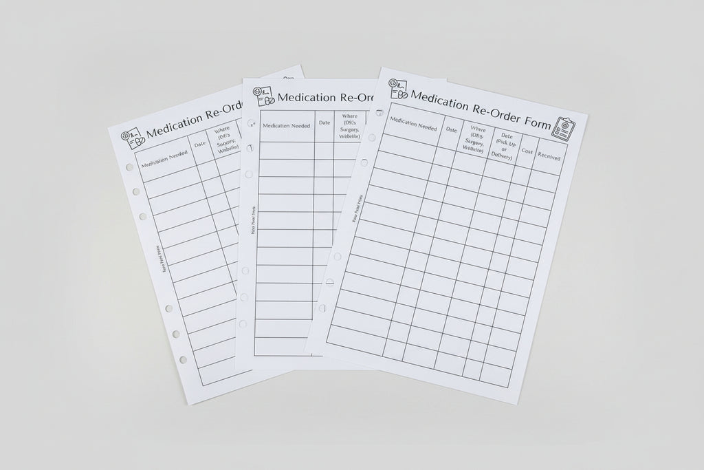 Refill Medication re-order form