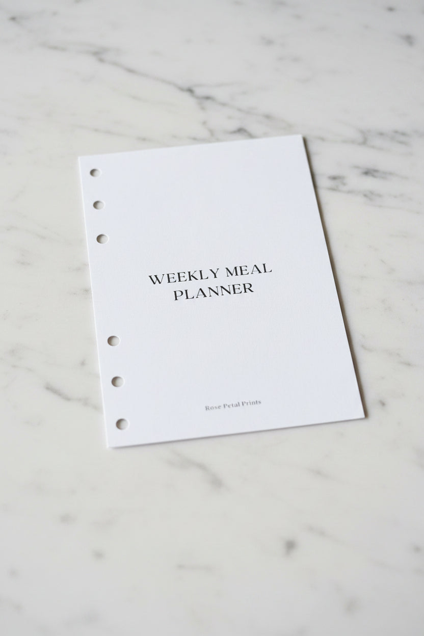 A6 Weekly Meal Planner