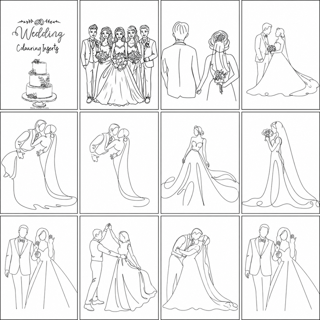 Wedding A5 Colouring Inserts