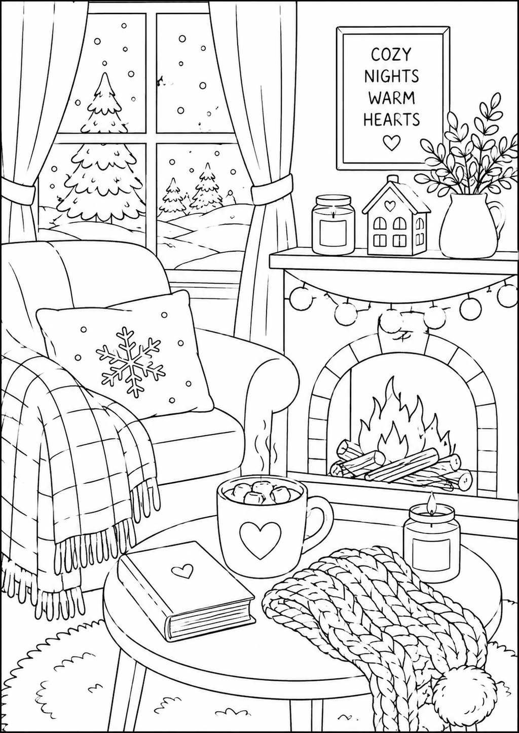 A6 Winter Colouring Inserts