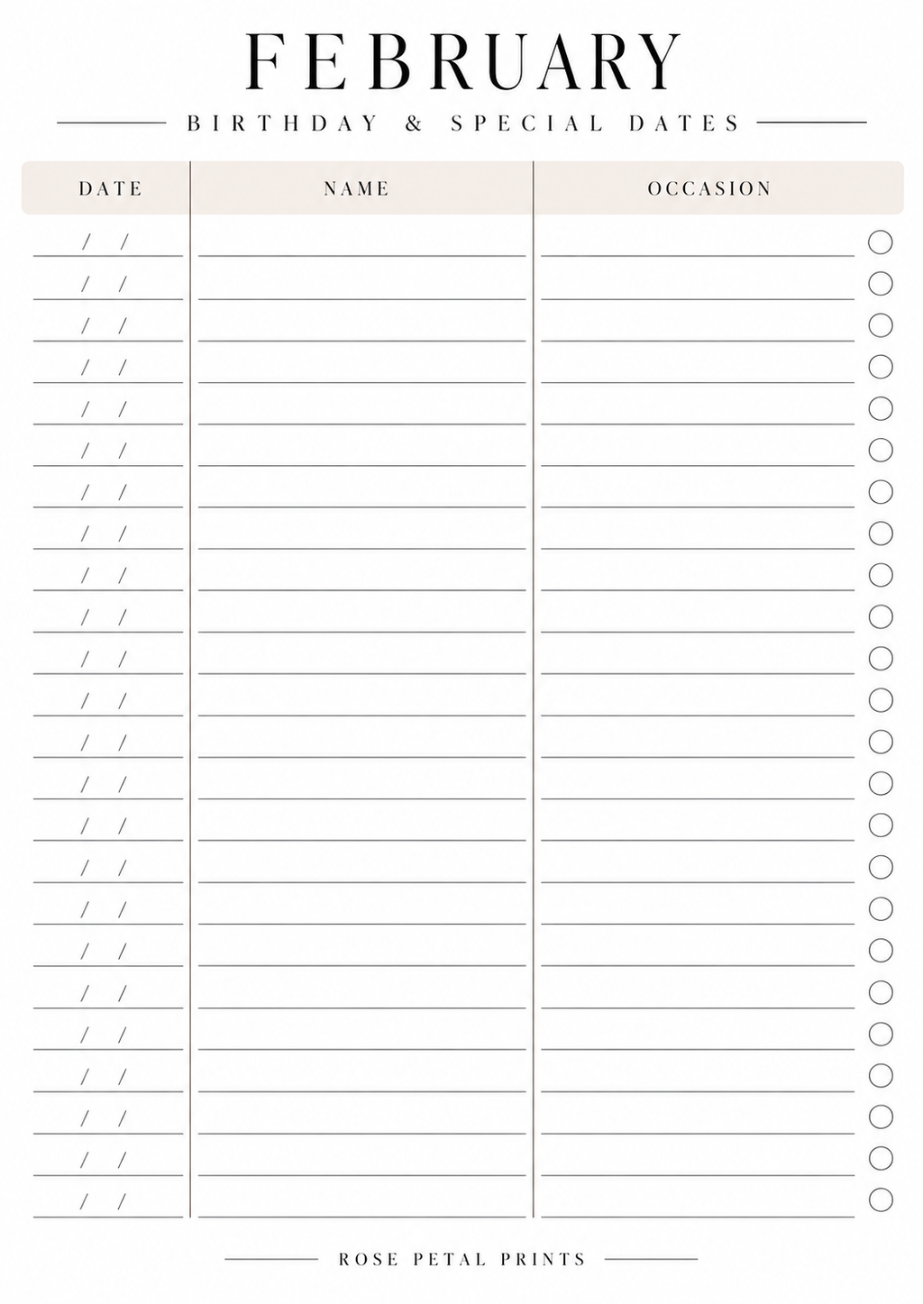 A5 Birthdays & Special Days Inserts